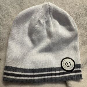 White and Gray Reversible Beanie